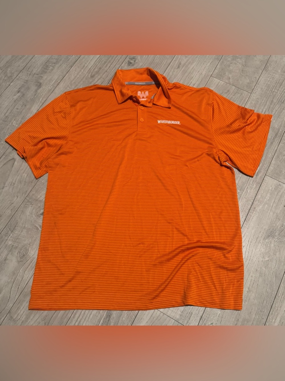 Whataburger Men’s Orange Striped Polo Shirt
